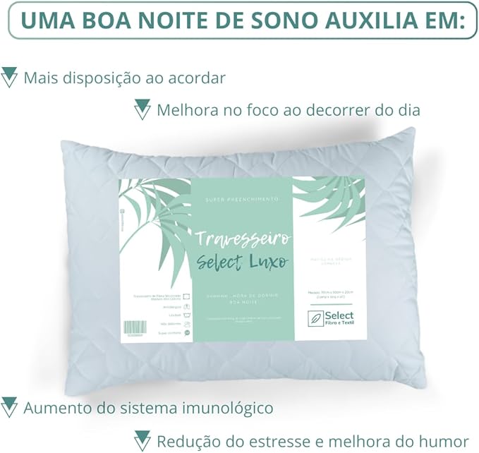 Travesseiro Luxo Fibra Siliconada Antialérgica 50x70cm